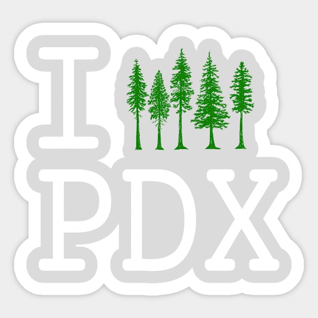 I (tree) PDX Sticker by Boogiebus